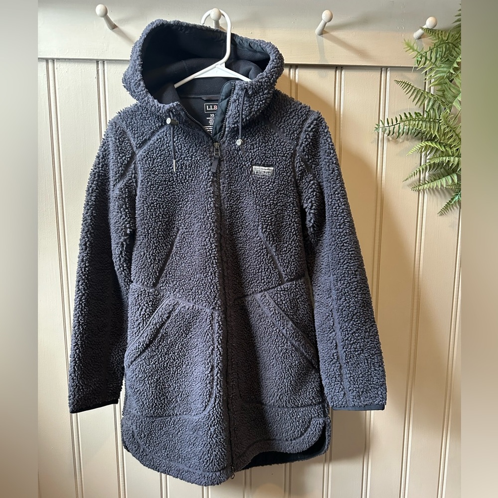 LL BEAN women’s mountain pile fleece coat XS
